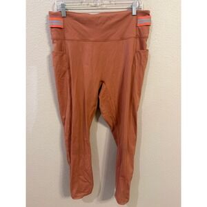 Fabletics Motion365 Leggings Womens 1X Rust Orange Excellent High Rise Pockets
